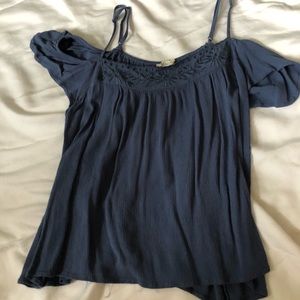 Blue off the shoulder top
